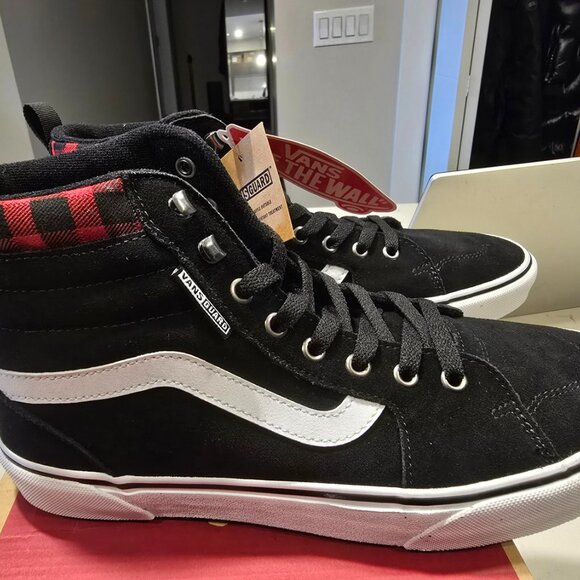 Vans Filmore Hi Vansguard Leather Suede Men's 10 Black CHECKERBOARD SHOES BOOTS - Picture 2 of 10